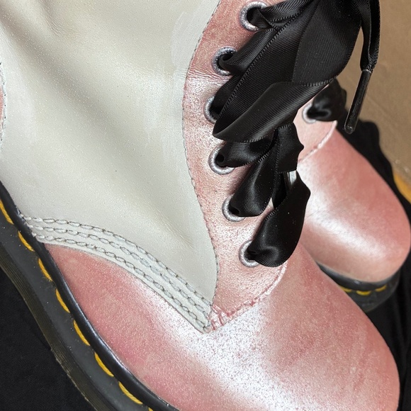 VALLEY GIRL: Custom Pink Metallic Glitter Doc Martens - Picture 4 of 7